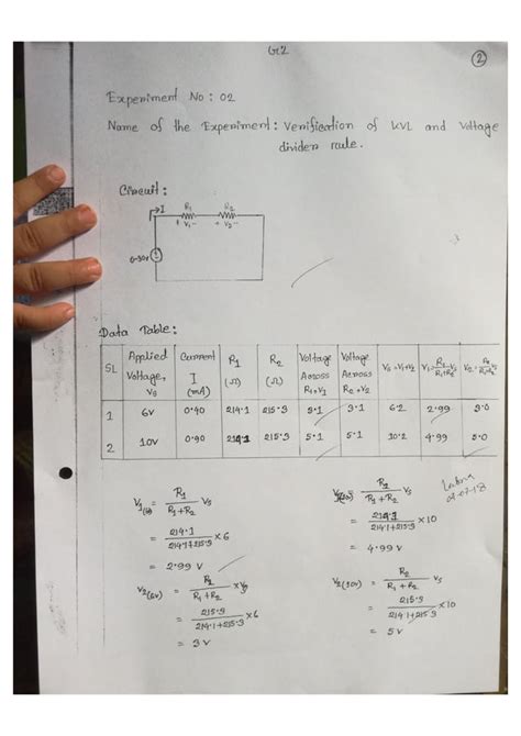 Verification Of Kvl And Voltage Divider Rule