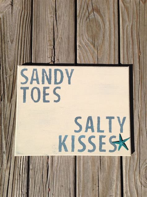 Sandy Toes Salty Kisses Beach Art Sign Free Shipping