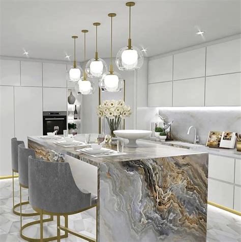 That Marble Island Home Decor Kitchen Modern Kitchen Design White