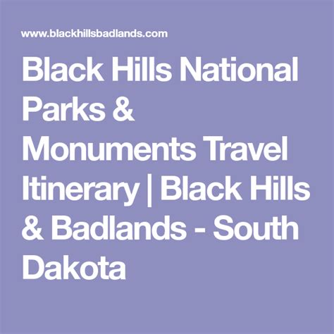 Black Hills National Parks And Monuments Travel Itinerary Black Hills