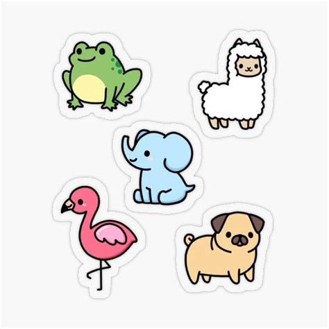 Cute Animal Sticker Pack 4 Sticker For Sale By Littlemandyart Cute
