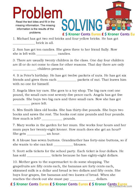 Reading With Problem Solving Reading English Esl Worksheets Pdf And Doc
