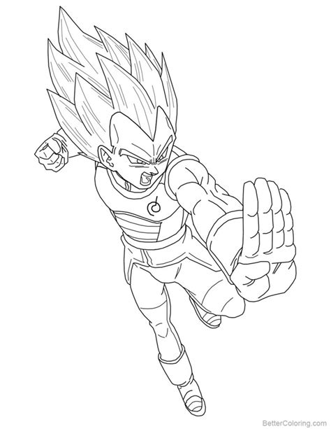 In case you don\'t find what. Super Saiyan Blue Vegeta Coloring Pages Lineart by ...