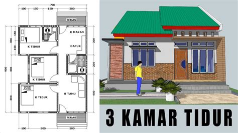 Berikut contoh gambar denah rumah minimalis 6x10 m type 60 terbaru sebagai inspirasi anda dalam membuat rumah yang nyaman dengan pemetaan setelah membuat rancangan denah rumah minimalis yang diinginkan, beri tahu mandor pembangunan rumah agar mengikuti desain yang. DESAIN RUMAH MINIMALIS 3 KAMAR TIDUR 7 x 9 METER - YouTube