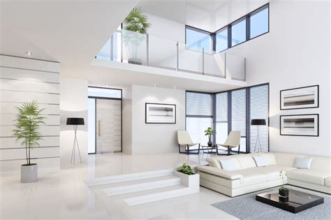 White Polished Floor Modern Houses Interior Dream Home Design Modern House Design