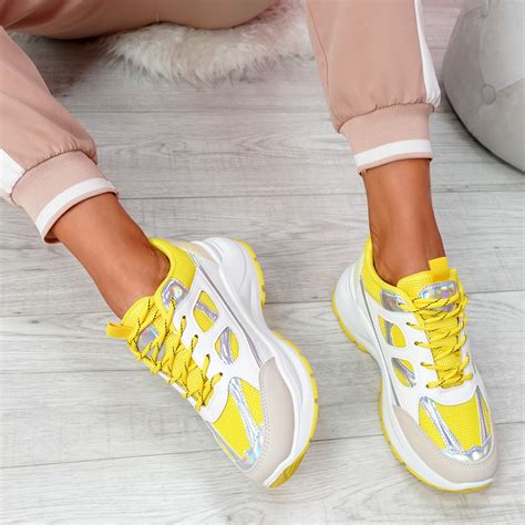 Womens Ladies Lace Up Chunky Sport Sneakers Party Women Trainers Shoes