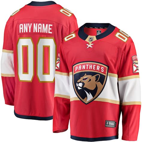 Fanatics Branded Florida Panthers Red Home Breakaway Custom Jersey