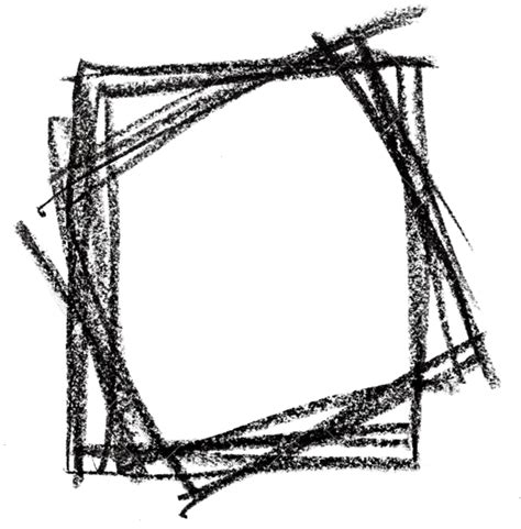 Square Shape Made With Black Pastel Crayon Crayon Square Png Full