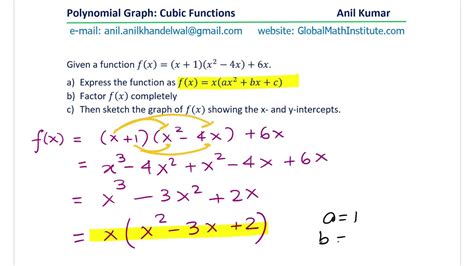 Tutorial on graphing cubic functions including finding the domain, range, x and y intercepts a step by step tutorial on how to determine the properties of the graph of cubic functions and graph them. Factor and Sketch Cubic Function GCSE Exam Practice - YouTube