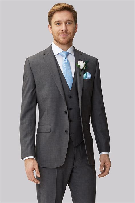 A Tailored Single Breasted Two Button Grey Tonic Suit With A Notch