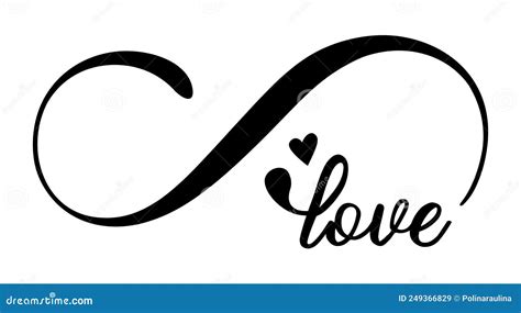 Infinity Sign Silhouette With Heartforeverlove Symbol Stock Vector