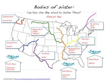 These water bodies range from small farm ponds to massive reservoirs created by dams on rivers flowing through the state. U.S Bodies of Water by HistoryTeach27 | Teachers Pay Teachers