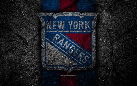 Herunterladen Hintergrundbild 4k New York Rangers Logo Hockey Club