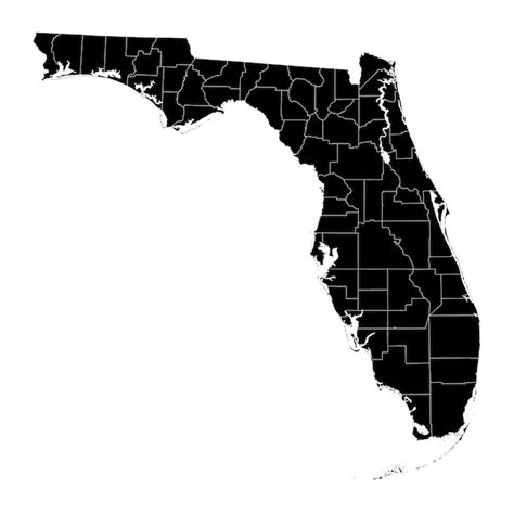 Mapa Del Estado De Florida Con Condados Ilustración Vectorial Vector