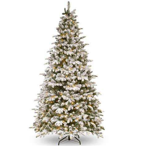 9 Pre Lit Medium Snowy Everest Fir Artificial Christmas Tree Clear
