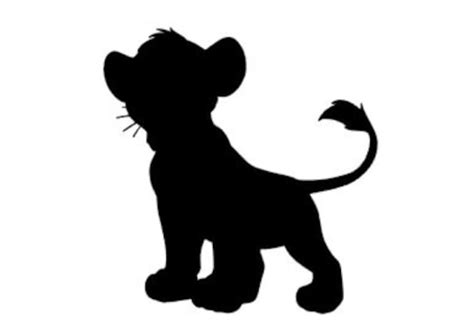 Young Simba From Lion King Silhouette Vinyl Decal Black Etsy