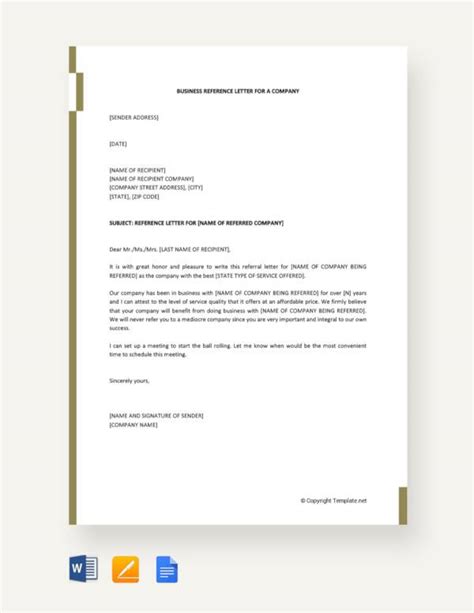 Free 15 Business Reference Letter Templates In Ms Word Pdf