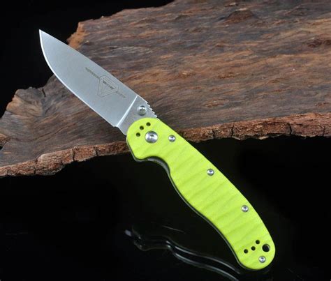 Ontario Rat Model 2 Aus8 Steel Lime Green Handle Folding Hunting Combat