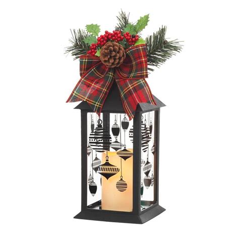 Home Accents Holiday 13 In Black Plastic Lantern With Outdoor Resin