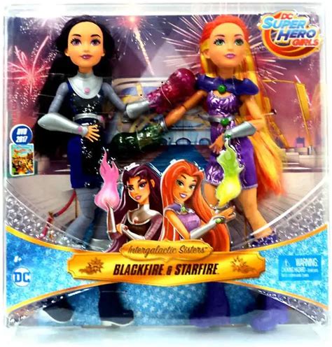 Dc Super Hero Girls Intergalactic Sisters Blackfire Starfire Deluxe Doll Pack Damaged