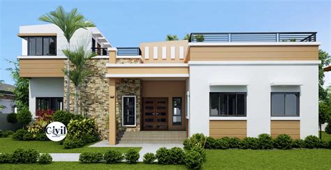 Dream House Plans Modern Single Storey House With Roof Deck With Plan
