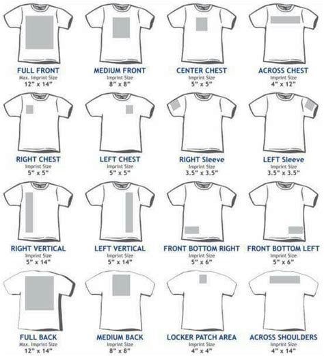 Printable Cheat Sheets For Sizing And Placement For Heat Transfer Vinyl