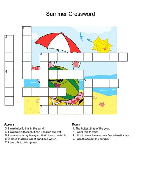 Printable Fun Crosswords For Kids 101 Activity