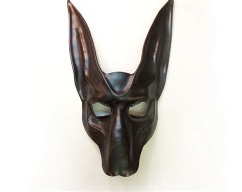 Black Jackal Leather Mask Anubis Egypt Egyptian Dog Wide Etsy