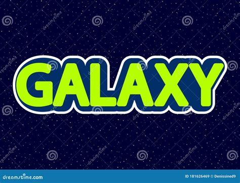 Galaxy Word Isolated Sticker Poster Design Template Vector