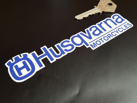 Husqvarna Motorcycles Shaped Text Stickers Blue And White 6 Pair