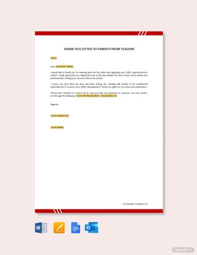 Free 12 Thank You Letter To Parents Samples In Pdf