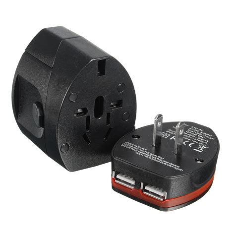 Universal Worldwide Travel Adapter Plug Double Usbac Power Adaptor