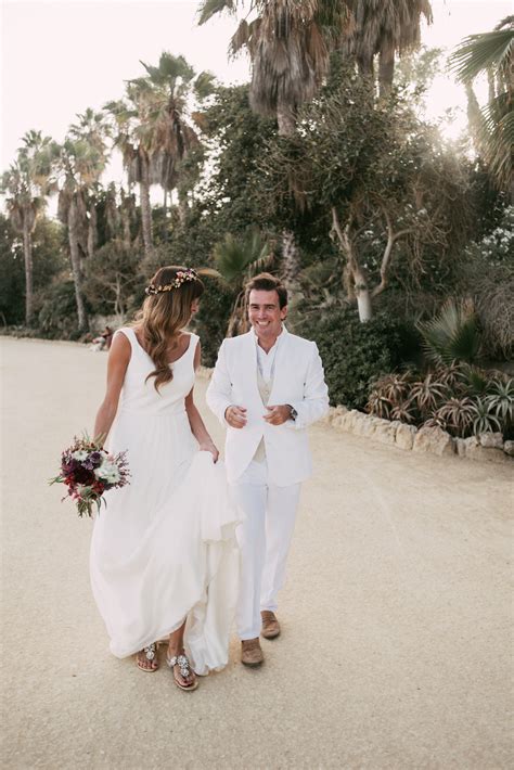 Relaxed All White Beach Wedding And A Seriously Glamorous Bride