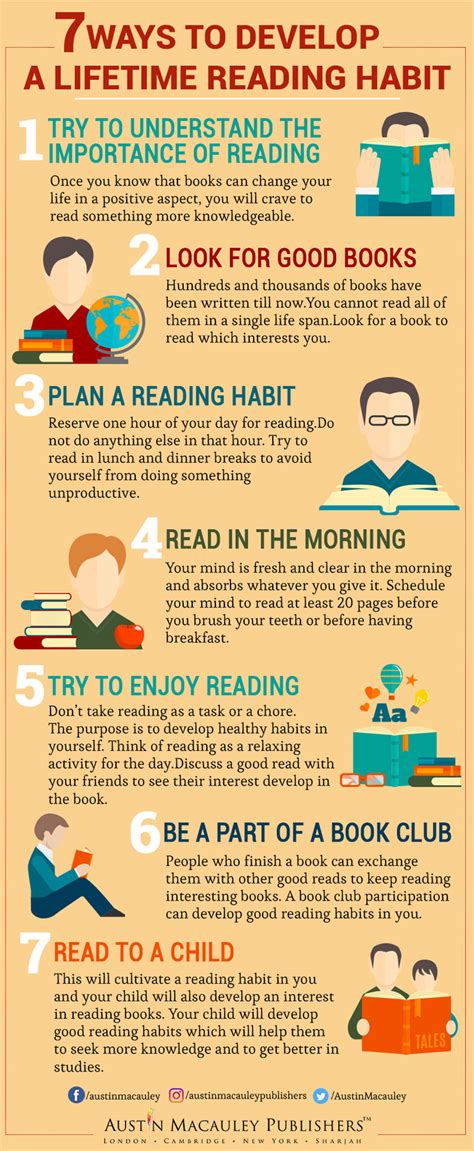 7 Ways To Develop A Lifetime Reading Habit Best Infographics