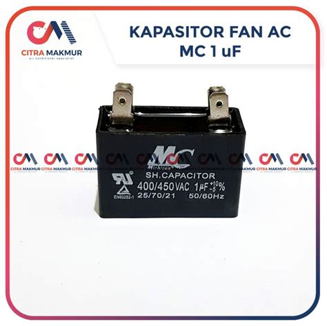 Jual Kapasitor Fan AC 1 Uf Merk MC Kaki 4 Capasitor Mikro Kipas Indoor