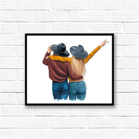 Young And Free Best Friends Print Bff Friend Print Friendship