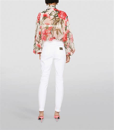 dolce and gabbana multi silk floral pussybow blouse harrods uk