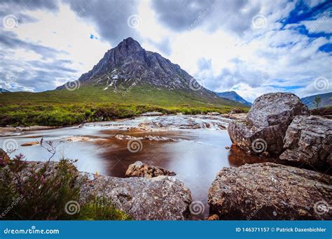 Beautiful River Mountain Landscape Scenery In Glen Coe Scottish