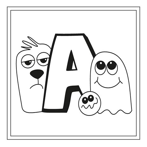 Monster Alphabet Coloring Colouring Pages 26 Designs Fun Etsy
