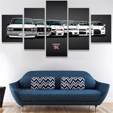Hd Print Pieces Canvas Painting Nissan Skyline Gtr Car Poster Painting Wall Art Home Living