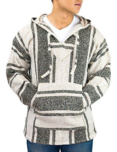 Unisex Mexican Jerga Hoodie Large Beige Cleverbrand