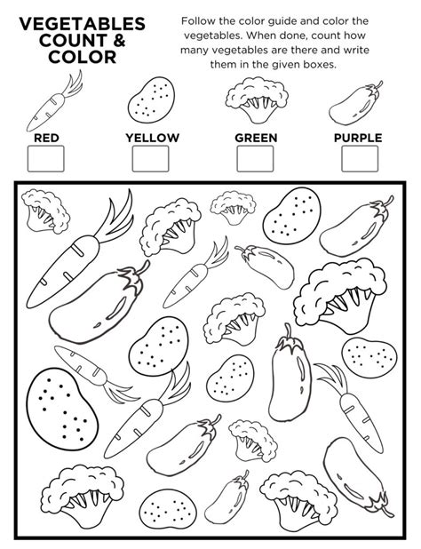 Free Printable Vegetables I Spy Count And Color Activity