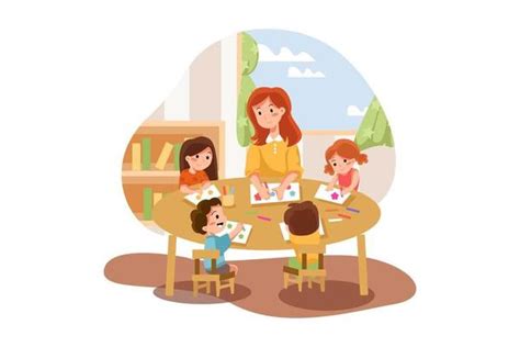 Kindergarten Teacher Vector Art Icons And Graphics For Free Download
