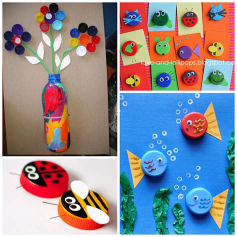 Plastic Bottle Cap And Lid Crafts For Kids Crafty Morning