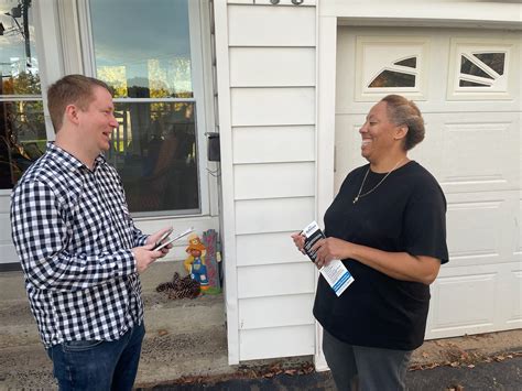 Door Knocking In New Britain Mayoral Candidate Anderson Emphasizes Tax