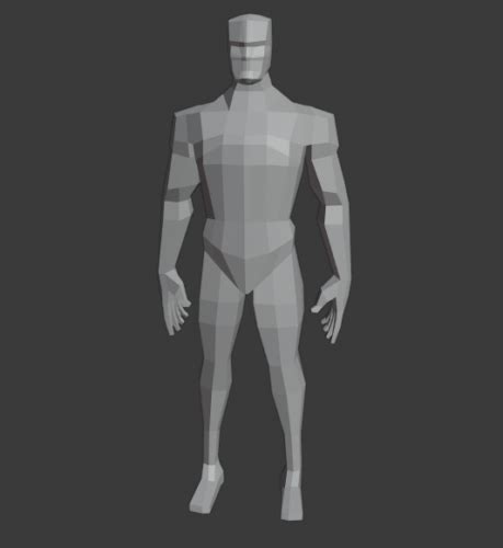 Lowpoly 男性身体 Rigged 免费3d模型 Blend Open3dmodel
