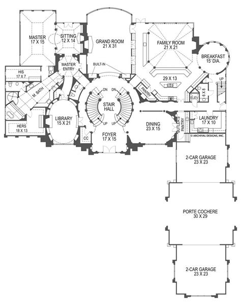 Breakers Neoclassic House Plans Luxury Home Blueprints Archival