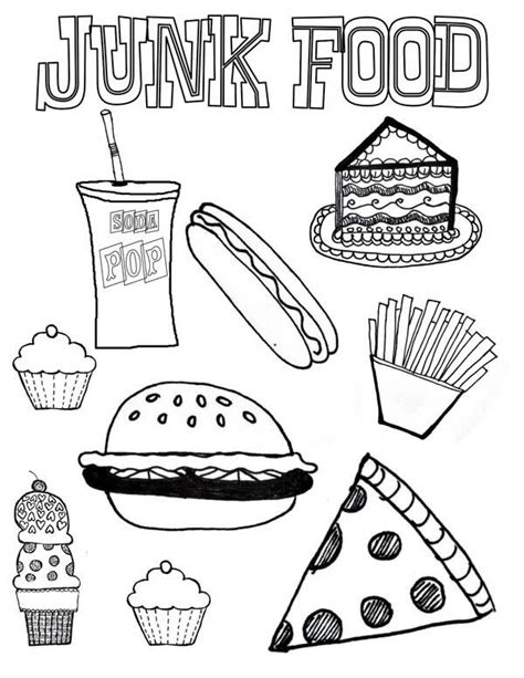 junk food coloring page  print  coloring pages food coloring pages food