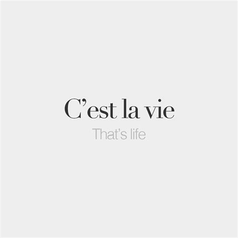Cest La Vie Thats Life Sɛ La Vi Frenchwords Citations