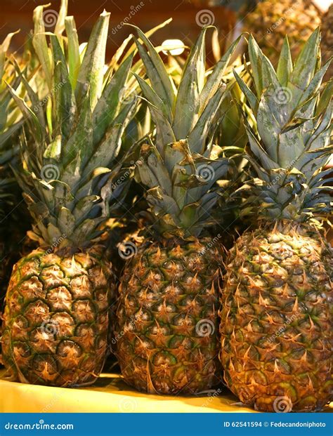 Pineapple For Sale In The Local Fruit Market Stock Photo Image Of